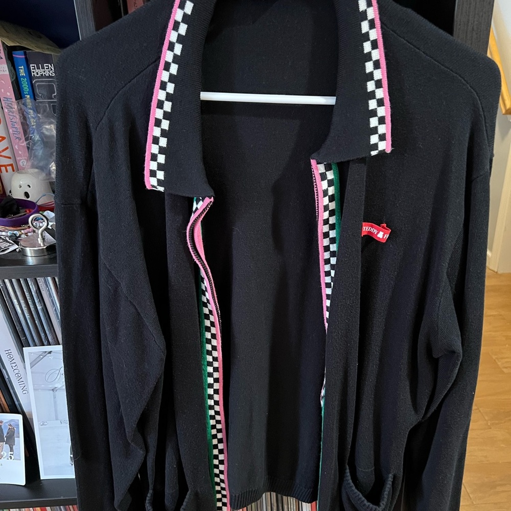 Black Jacket With Checkered Trim - image 1